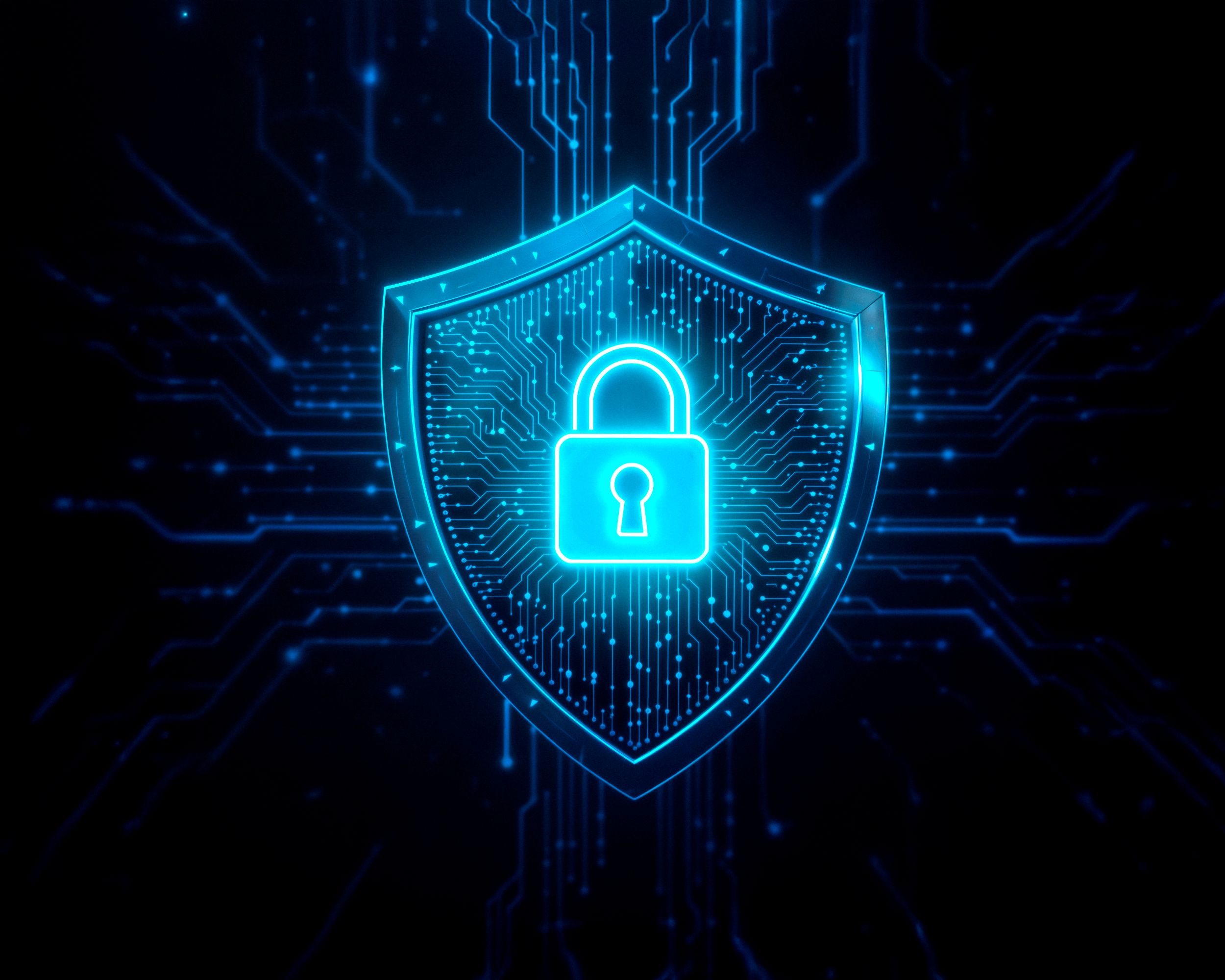 NIS2 cybersecurity shield with padlock small